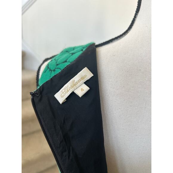 Shoshanna Emerald Green & Black Daisy Floral Print Sheath Dress - Picture 6 of 8